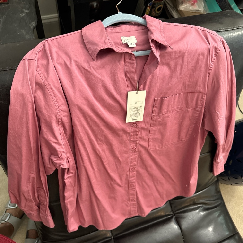 Izod Casual Pink Button-Down Shirt
